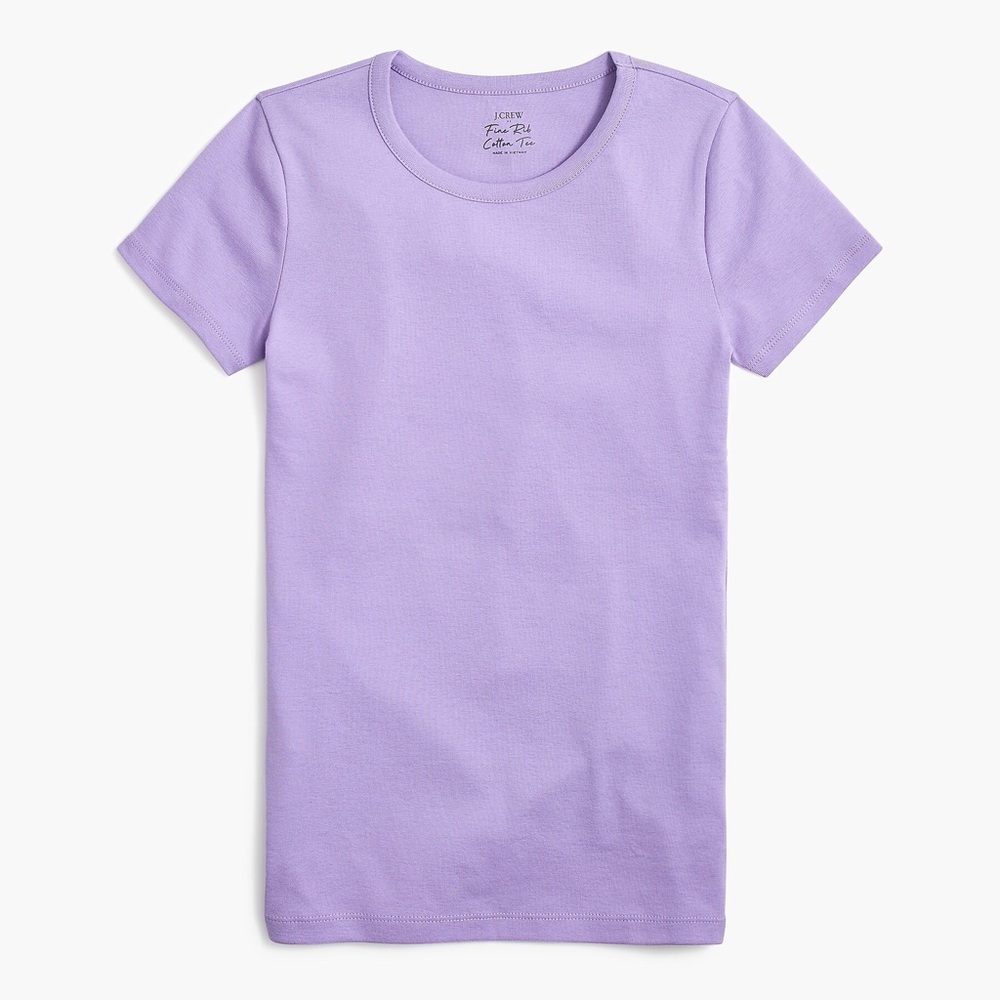 J. CREW Violet Tee Fine-Rib Short Sleeve Crewneck - Picture 5 of 5